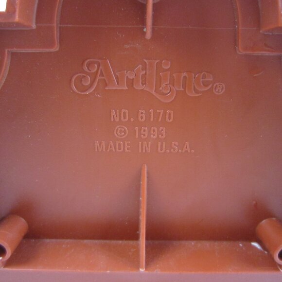 Vintage 1993 Artline Plastic Reddish Brown Bird/Seed Tray Deck Mount with Angel - Picture 5 of 9